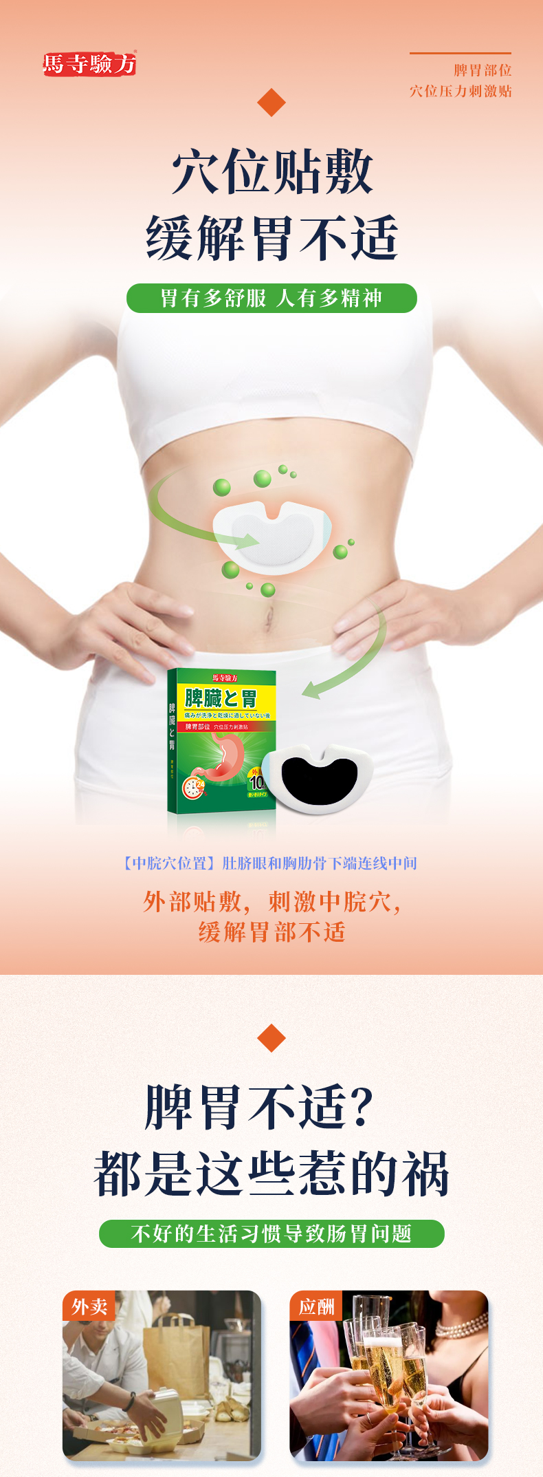 脾胃貼的正確貼法圖片，脾胃貼貼在哪個位置，兒童脾胃貼位置圖